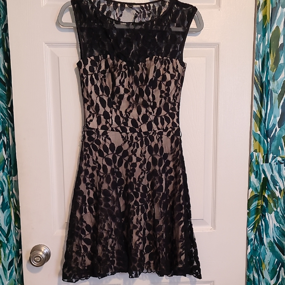 Speechless Black Lace Dress with Nude Lining